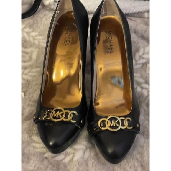 Michael Kors HAMILTON Pump Classic Black Suede Heels Stilettos Platform. - Picture 4 of 9